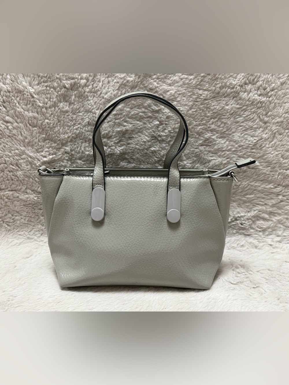 Minimalist Cream Tote Bag with Top Handles